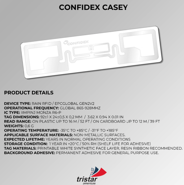 RFID Casey Tag Specifications