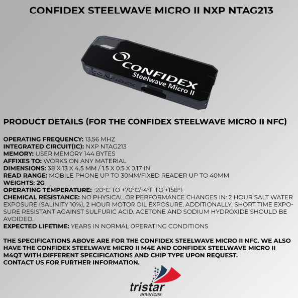 confidex steelwave micro tag Tristar Americas RFID, NFC, Beacons