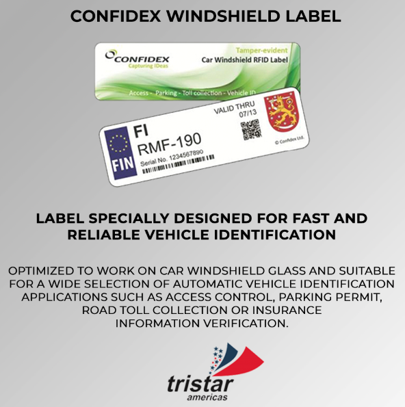 confidex windshield tag Tristar Americas RFID, NFC, Beacons